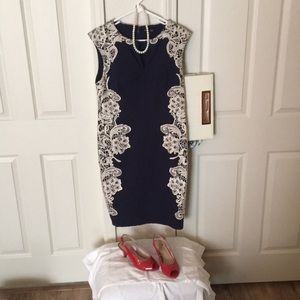 ModCloth Lakeside Libations Sheath Dress in Navy